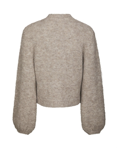 Neo Noir - Gio Fluffy Knit Cardigan - Beige Melange 